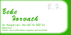 beke horvath business card